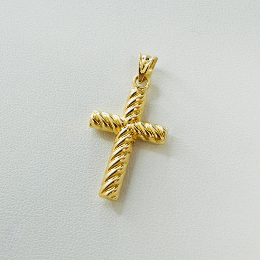 Hollow 14K Yellow Gold Hollow Cross EJHC9088