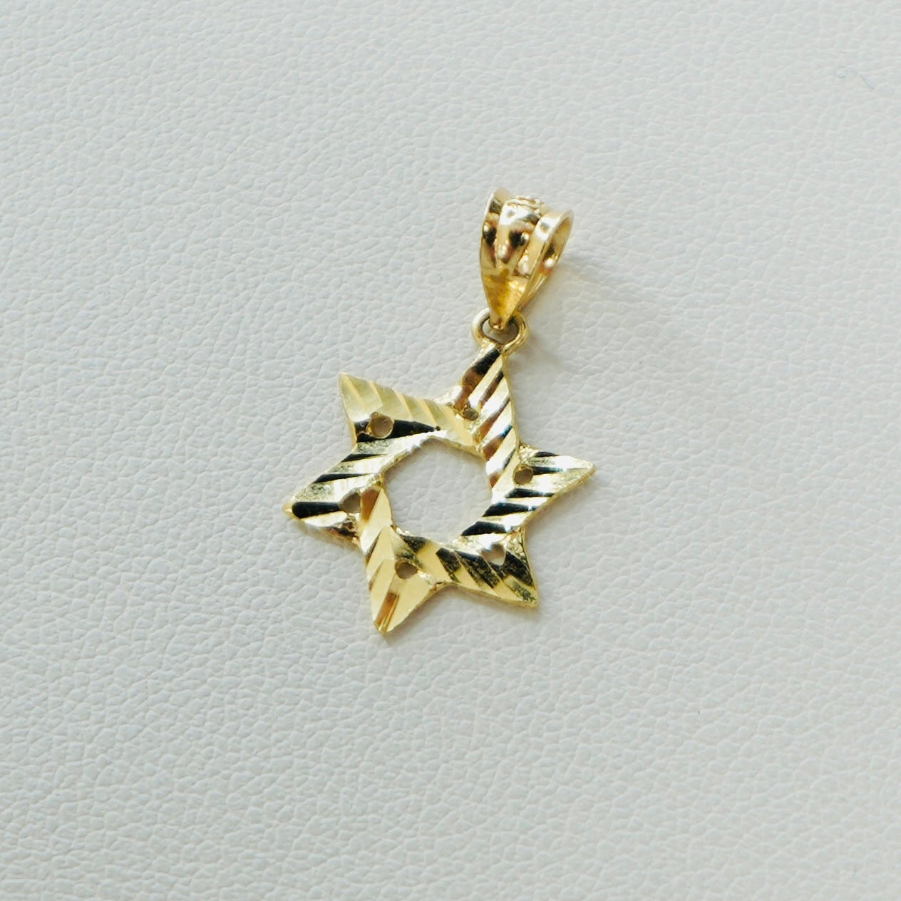 Solid 14K Yellow gold Star of David Charm EJCM1508