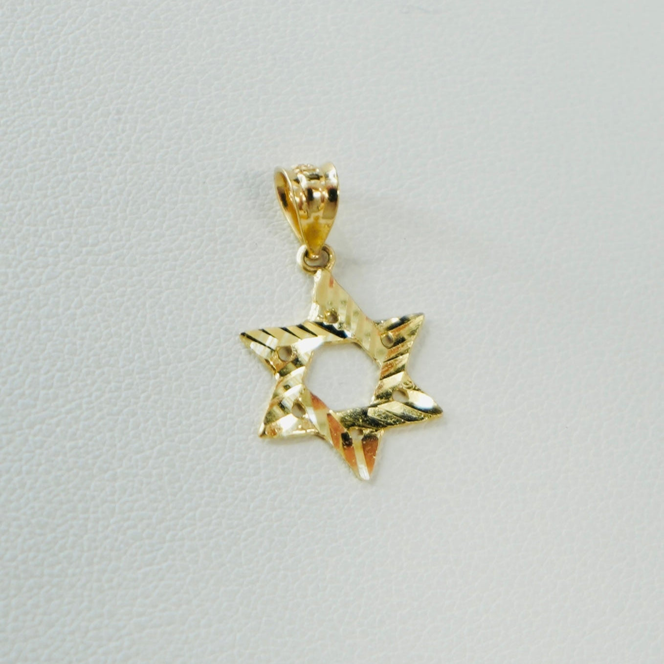 Solid 14K Yellow gold Star of David Charm EJCM1508