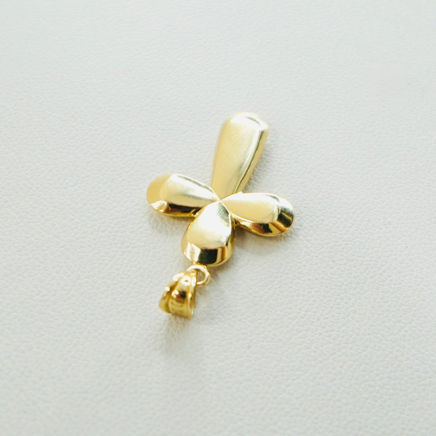 14K Yellow Gold Puff Cross Pendant EJPT761