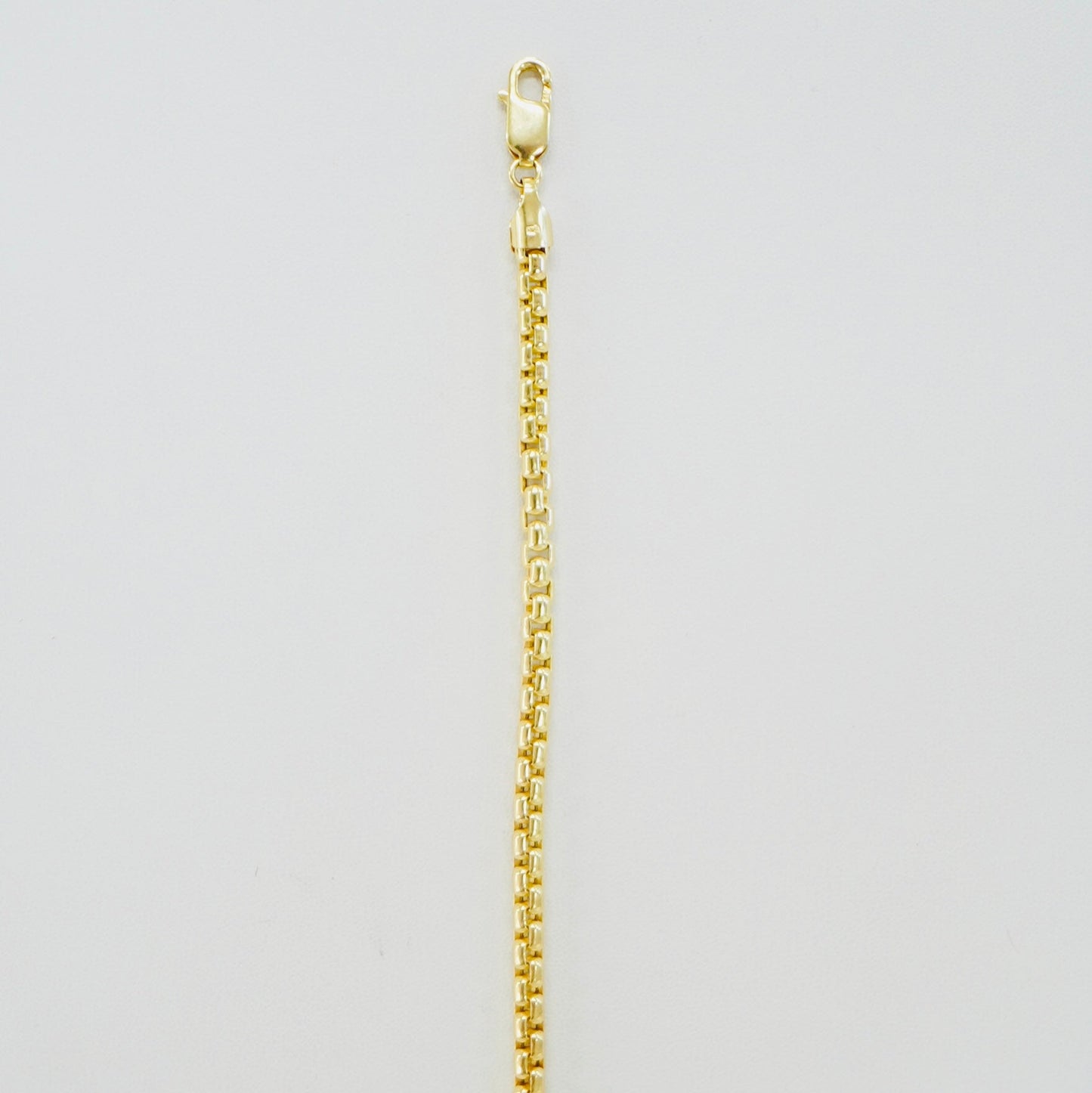 14K Yellow Gold Round Box 5MM 7.5" Bracelet