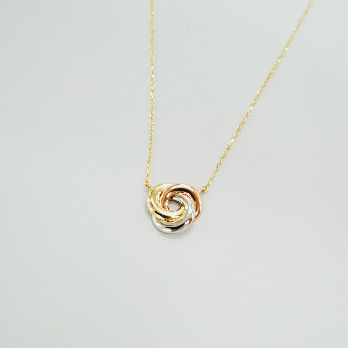 14K Tricolor Knot Necklace