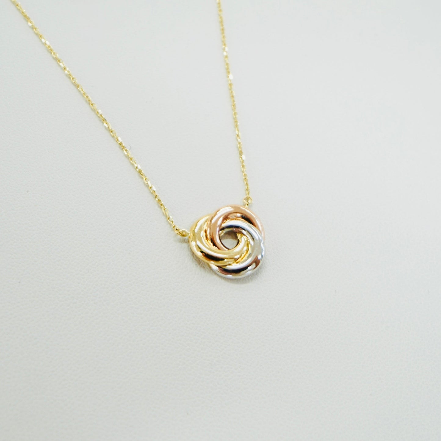 14K Tricolor Knot Necklace