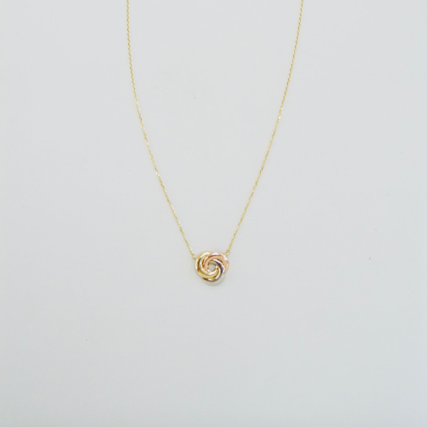 14K Tricolor Knot Necklace