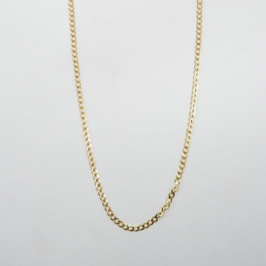 14K Yellow Gold Flat Curb 4MM 22" Chain