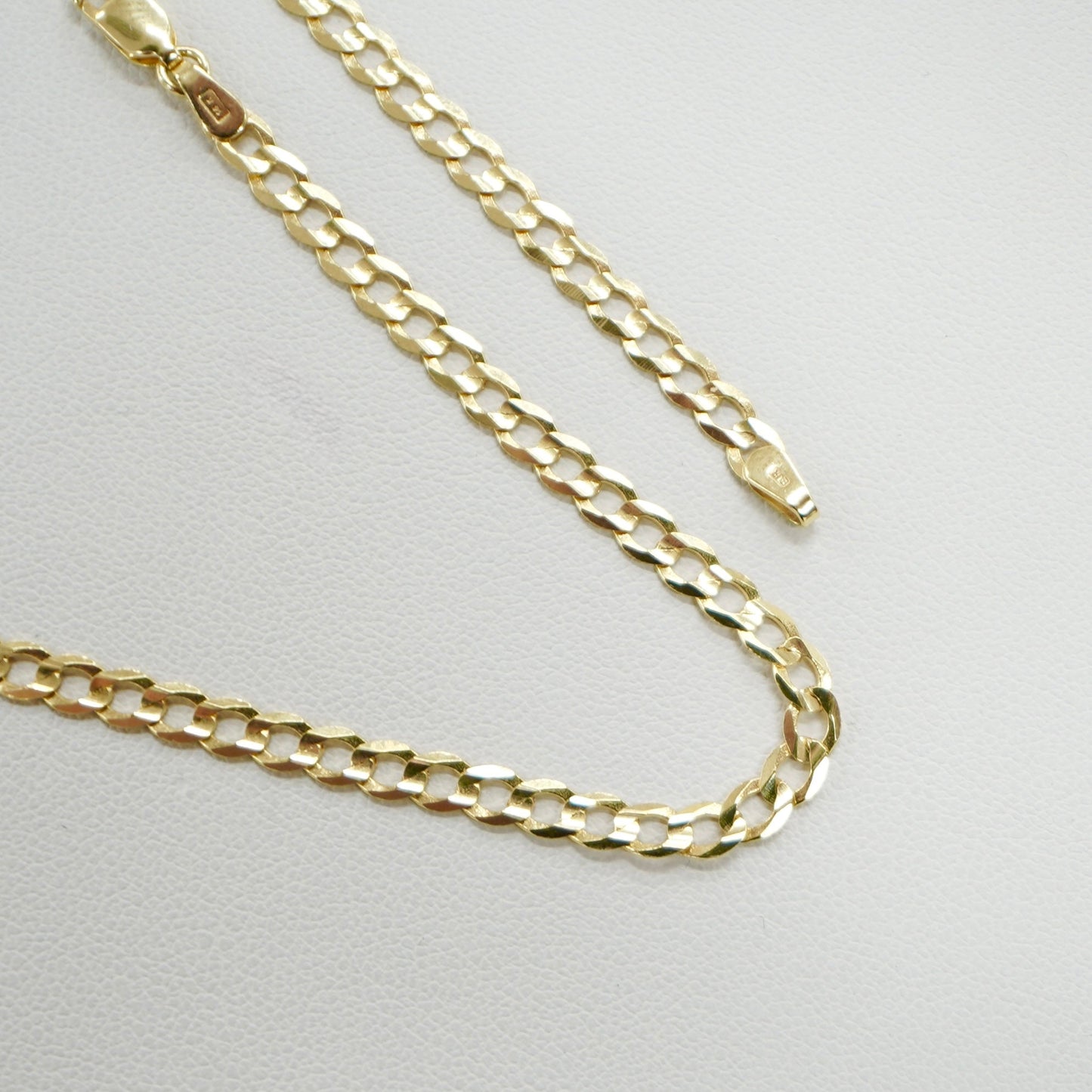 14K Yellow Gold Flat Curb 4MM 22" Chain