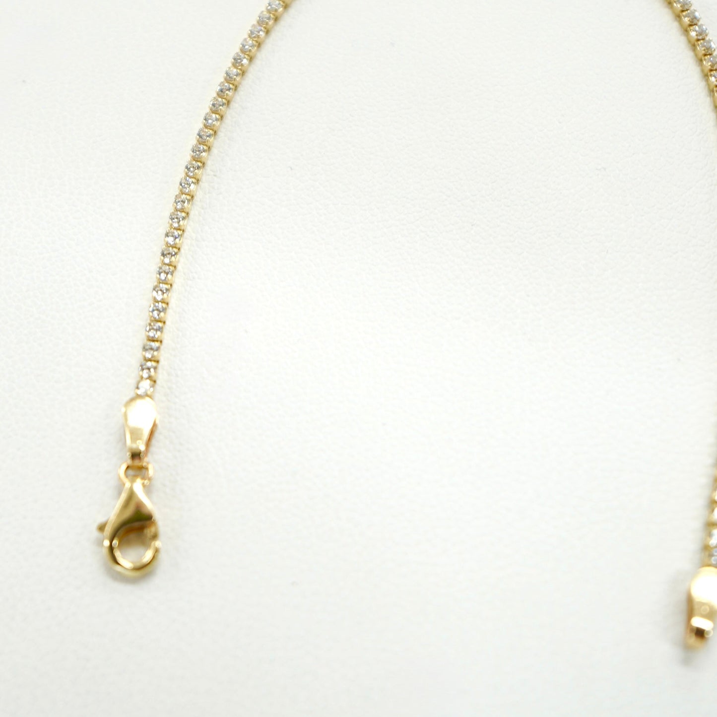 14K Yellow Gold Cubic Zirconium 1.5MM 7.5" Tennis Bracelet