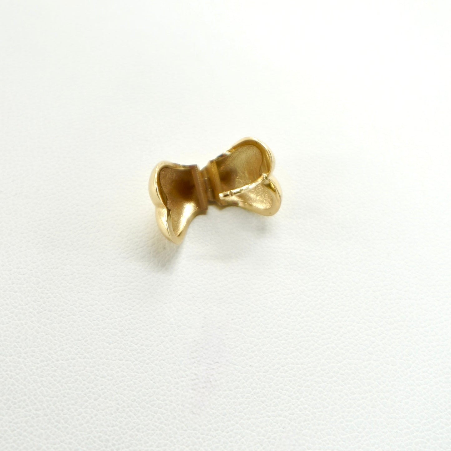 14K Yellow Gold Heart Huggie Earrings