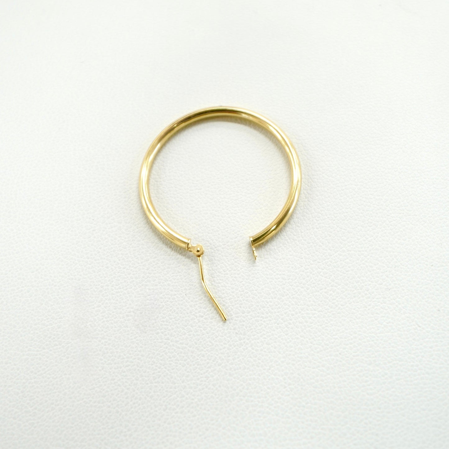 14K Yellow Gold Tube Hoop Earrings