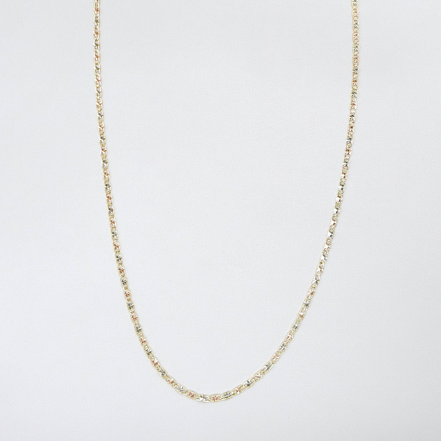 14K Tricolor 2.5MM 18" Valentino Chain