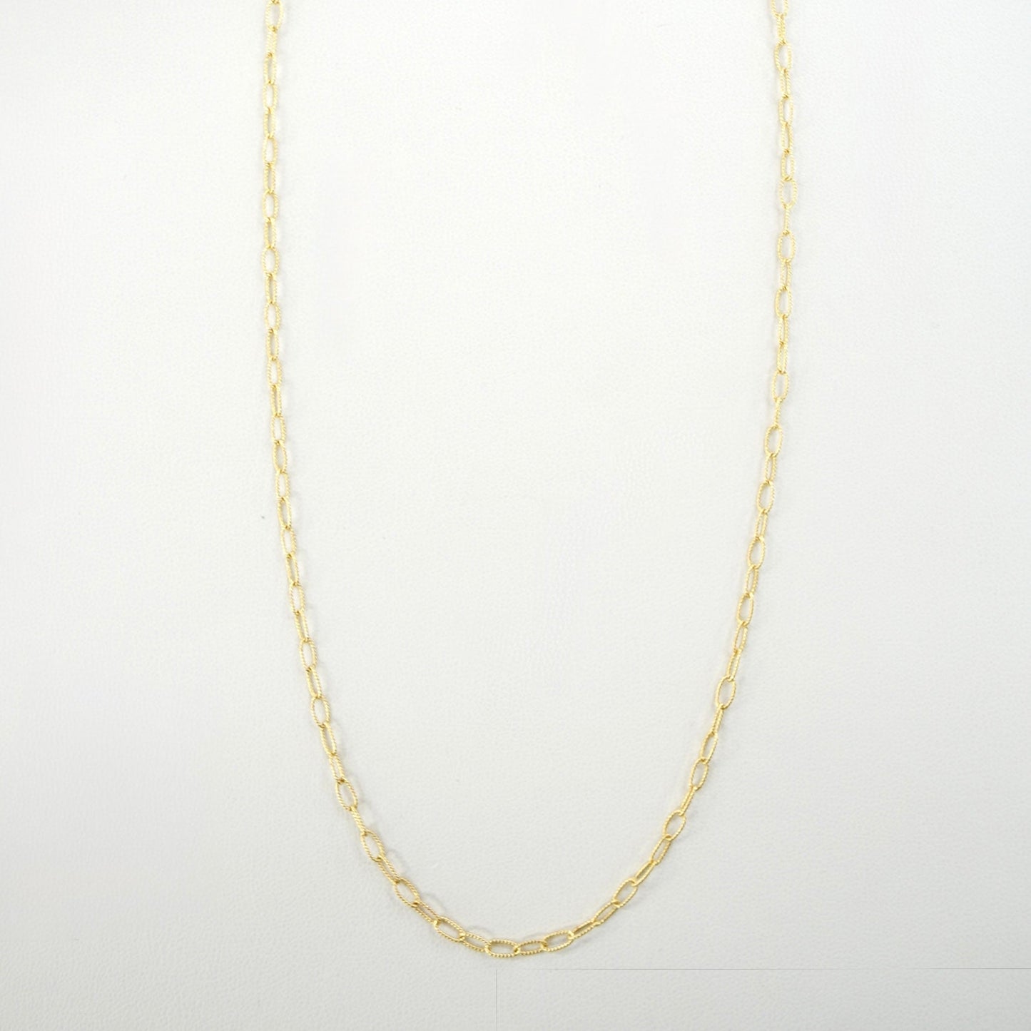 14K Yellow Gold Textured Paperclip Chain
