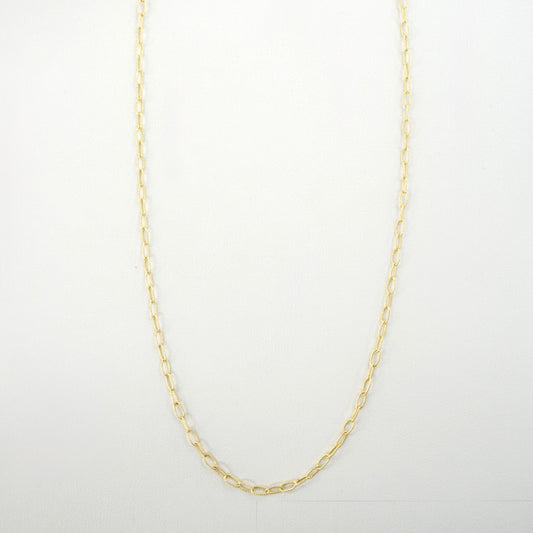 14K Yellow Gold Textured Paperclip Chain