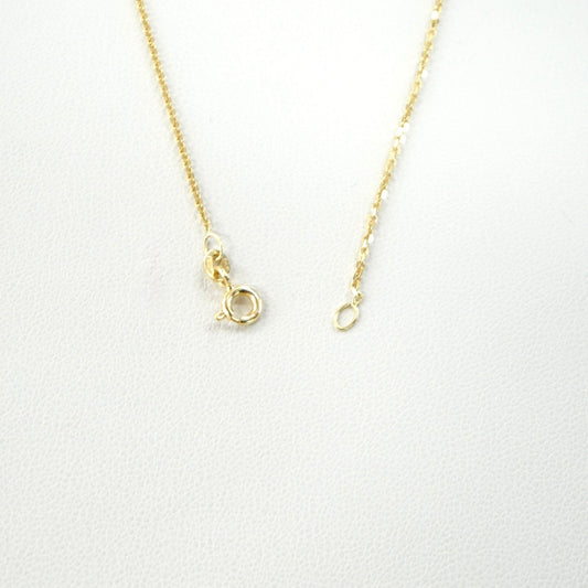 Solid 14K Yellow Gold 1mm Cable Chain 18"