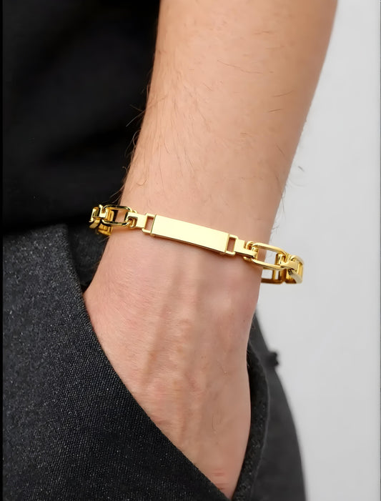 Solid 14K Gold 9mm Figaro ID Bracelet EJFIG250ID
