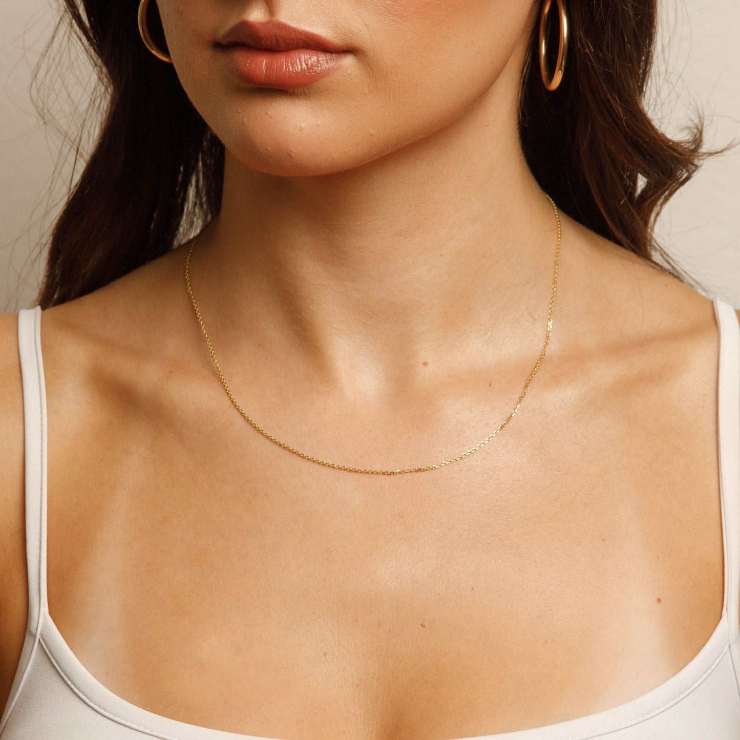 14K Yellow Gold 0.8 MM 18" Chain