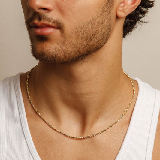 Solid 14K Yellow Gold 2mm "Ice" Chain 20"