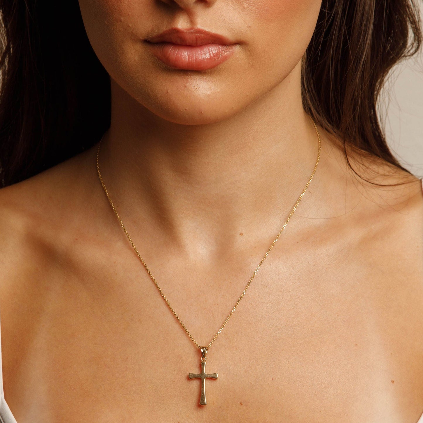 Solid 14K  Gold Cross Charm EJPT12