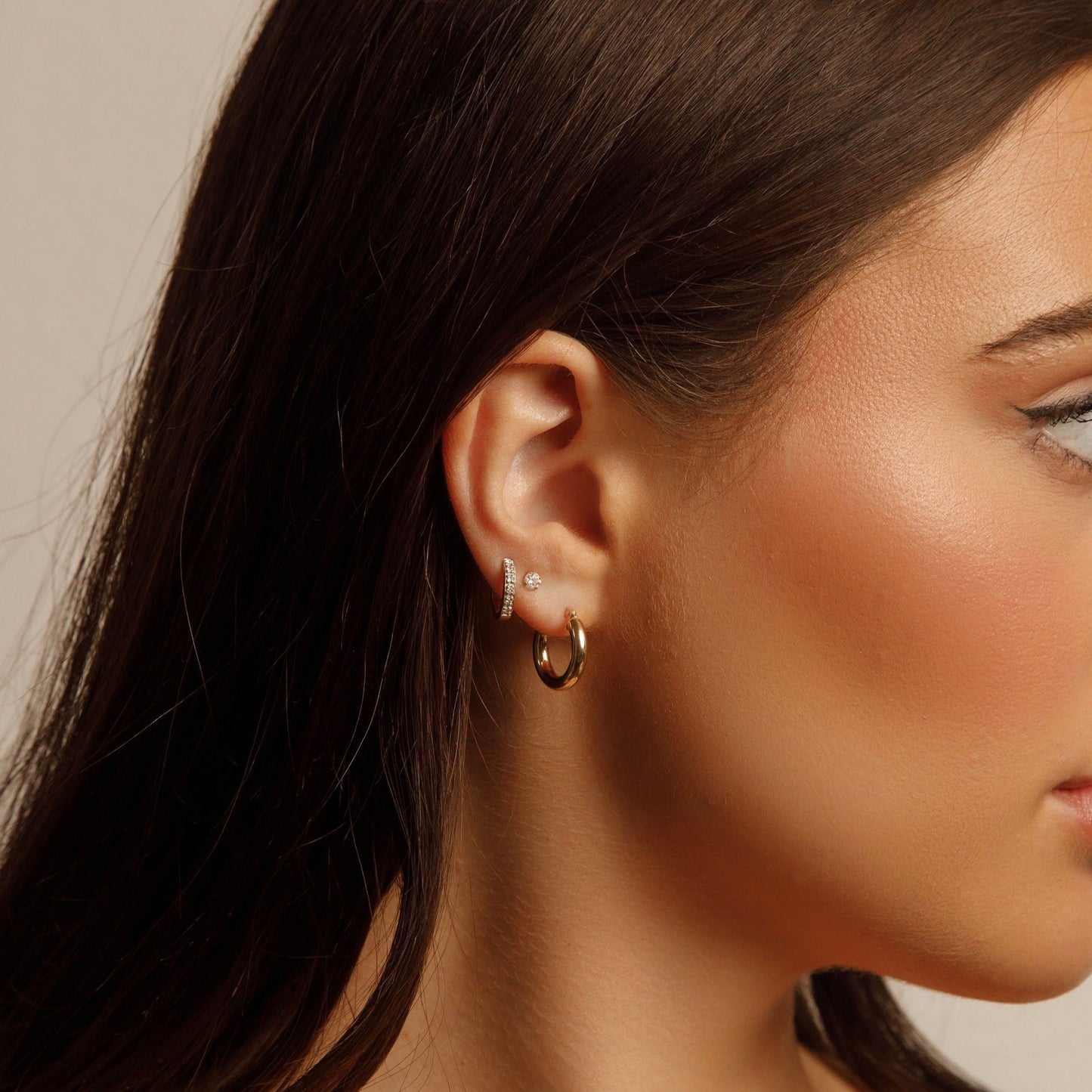 14K Yellow Gold Mini Hoop