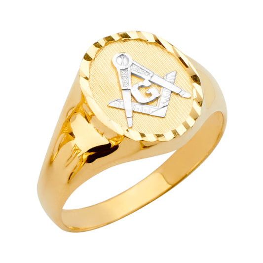 Solid 14K Yellow Gold Masonic Ring EJRG2754