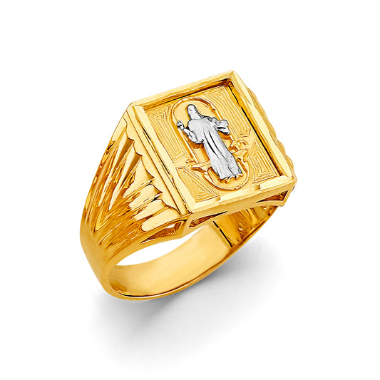 Solid 14K yellow gold San Benito ring EJRG3174