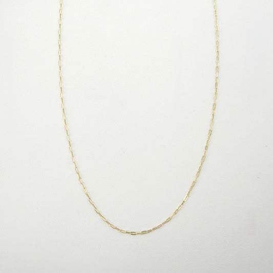 Solid 14K Yellow Gold Paperclip Necklace