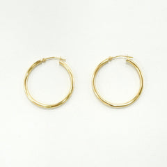 Solid 14K Yellow Gold Small Hoop Earrings