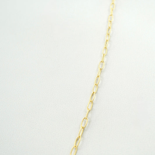 Solid 14K Yellow Gold Textured Novelty Chain 18"
