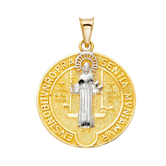 Solid 14K Gold San Benito Medal EJPT1155