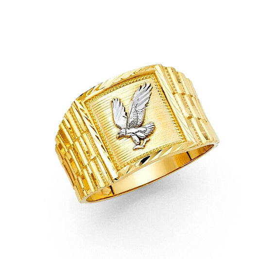 Solid 14K gold Men's eagle ring EJMR29802