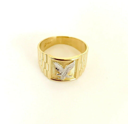 Solid 14K gold Men's EAGLE ring EJMR29802