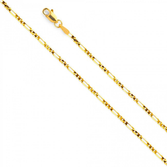 14K 2mm Figaro 18" Chain - EJCN35314