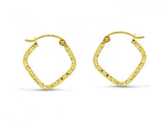 Solid 14K gold dia-cut Square shaped earrings EJER565