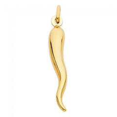 Solid 14K gold Italian Horn Charm EJCM26517