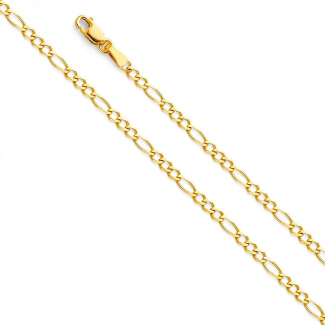 14K Gold 2.7mm Figaro Chain 20" - EJCN35601