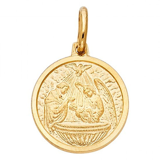 14K Yellow Gold Baptism Medal - EJM27130