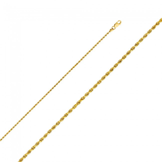 14K gold 1.5mm 18" Rope Chain - EJCN35122