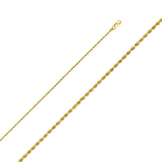 14K Gold 1.5mm 20" Rope Chain - EJCN35122