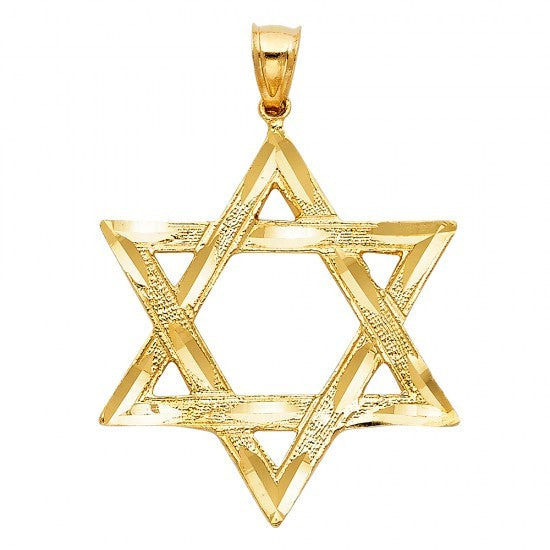 14K Gold Star of David Charm - EJCM28625