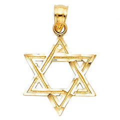 Solid 14K Gold Star of David Small Pendant EJCM28716