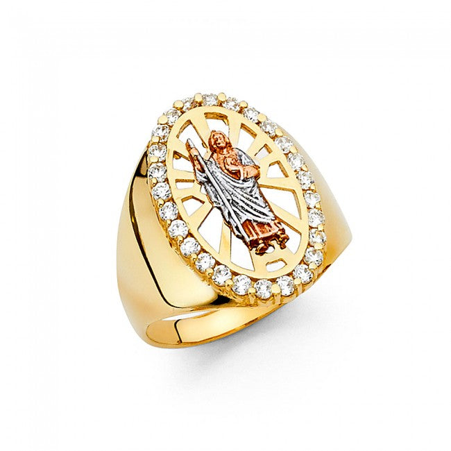 14K Tricolor Gold St. Jude Ring - EJRG1403