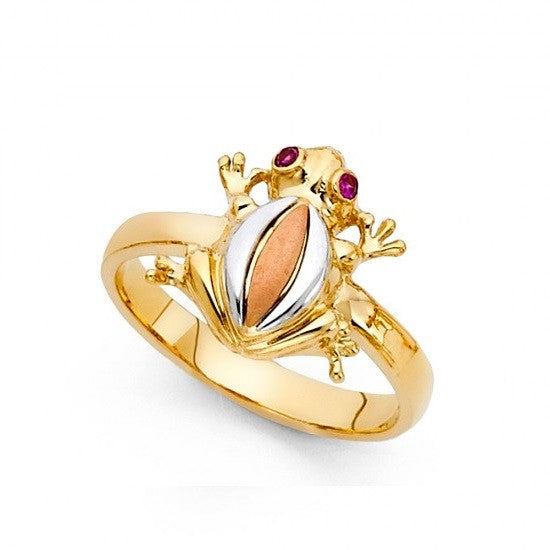 14K tricolor gold frog ring - EJRG1699