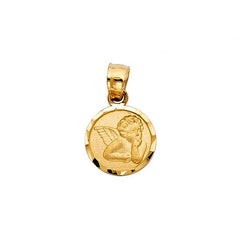 Solid 14K Yellow gold Angel Pendant EJM27133
