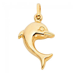 Solid 14K Yellow gold Dolphin Charm EJPT484