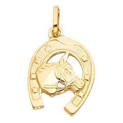 Solid 14K Yellow Horse Shoe Charm EJCM26522
