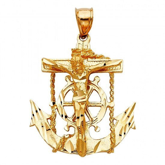 14K Yellow Mariner's Crucifix - EJCR28304