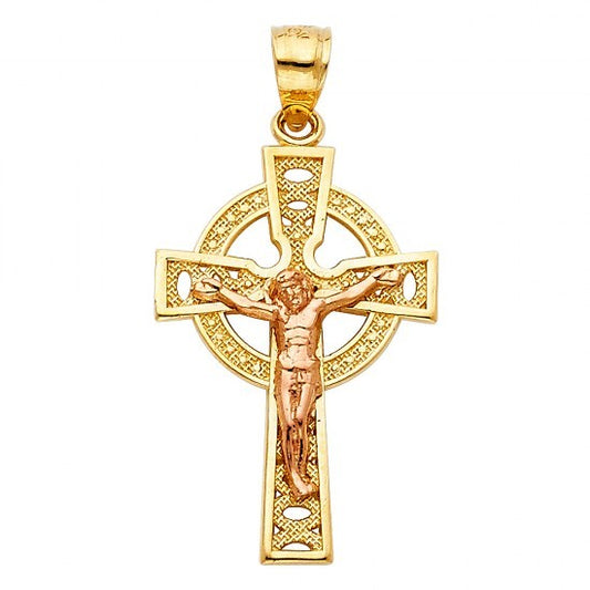 14K Yellow Gold Celtic Crucifix - EJCR28222