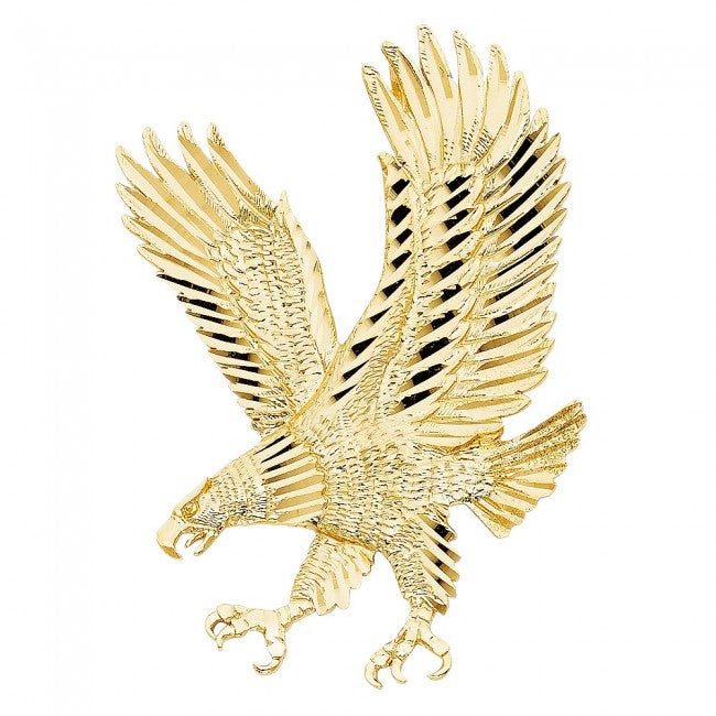 Large 14K Yellow Gold Eagle pendant - EJPT1591