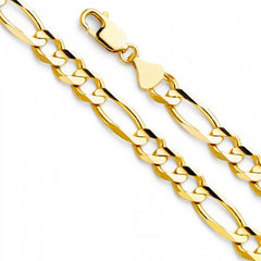 Solid 14K gold 8mm Figaro Link Bracelet EJCN35606