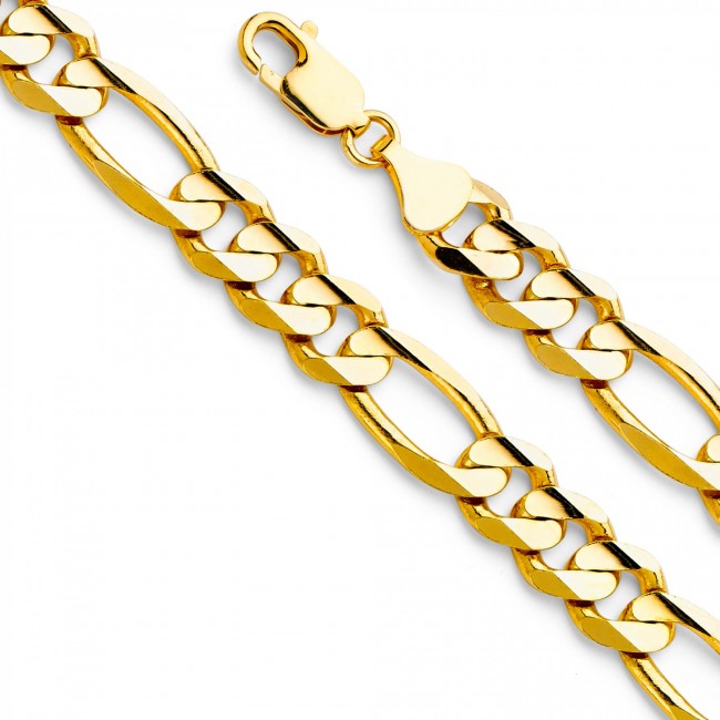14K Gold 9.5mm Figaro Bracelet EJCN35607