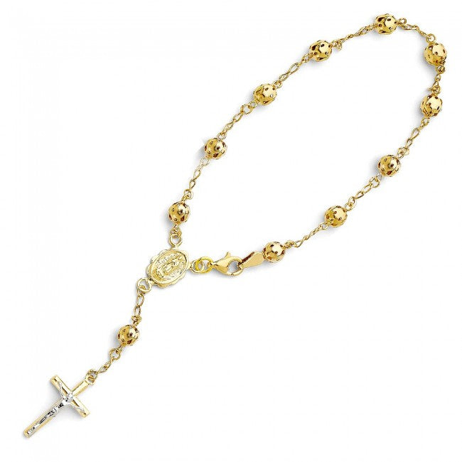 14K 5mm bead rosary bracelet EJAB541
